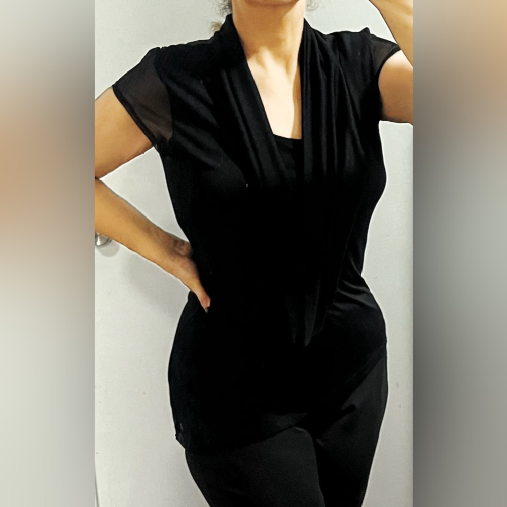 BIG SALE(5 for $20)- Vintage America Classic Black Blouse
